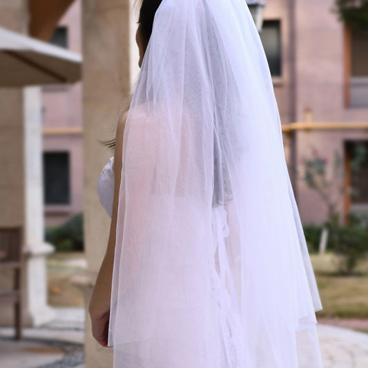 Fashion Bride Simple Long Veil Double-layer Veil