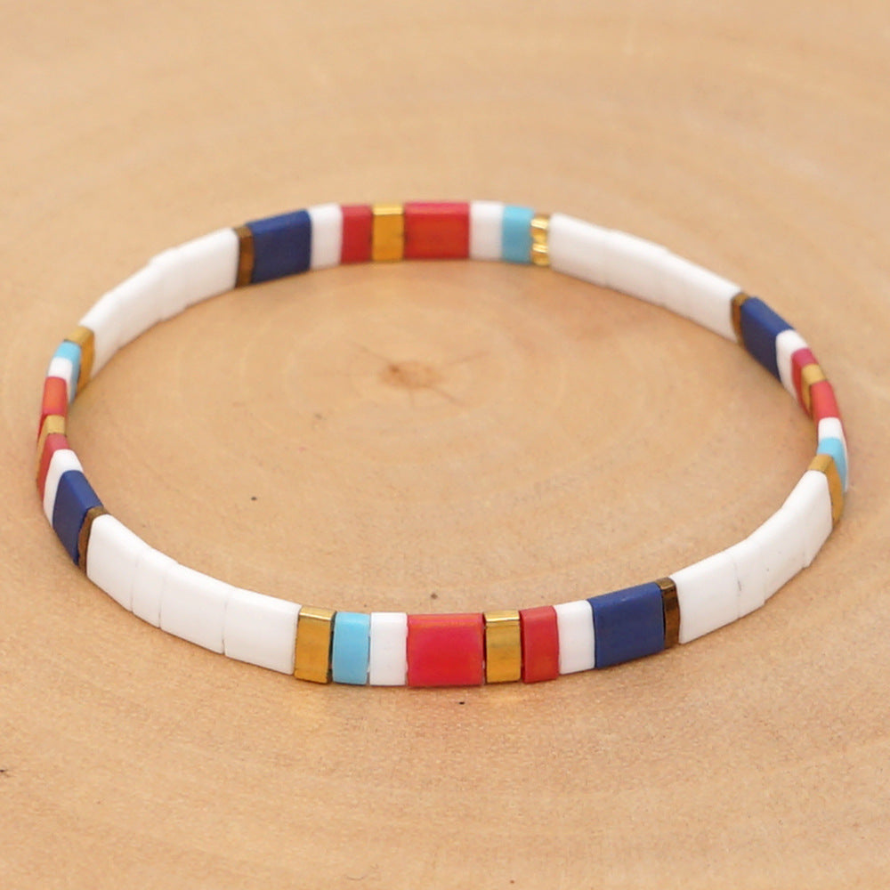 Ins Bohemian Style Creative Niche Design New Tila Beads Handmade Beaded Small Bracelet