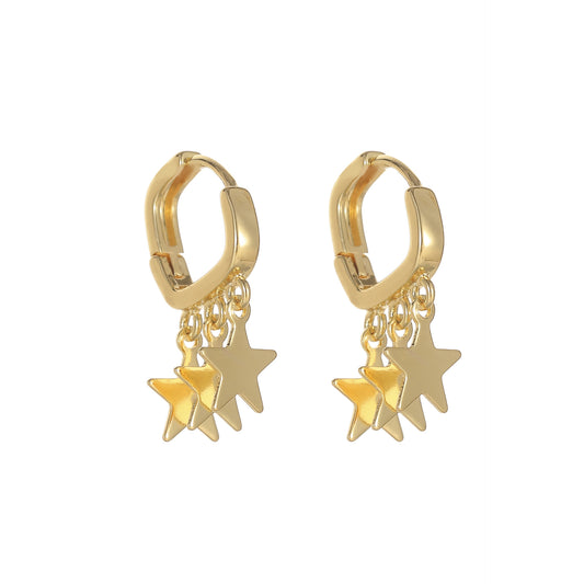 Simple Style Star Patchwork Plating Alloy No Inlaid Earrings