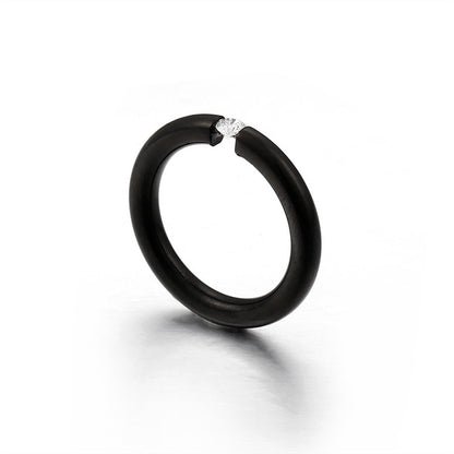 Japanese And Korean Jewelry Simple Jewelry Titanium Steel Couple Small Ring Personality Fashion Zirconium Diamond Ring Factory Custom Processing