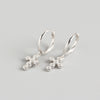 Yhe0184 European And American Entry Lux S925 Sterling Silver Ins Geometric Cross Diamond-embedded All-match Earrings Ear Clip Silver Stud Earrings