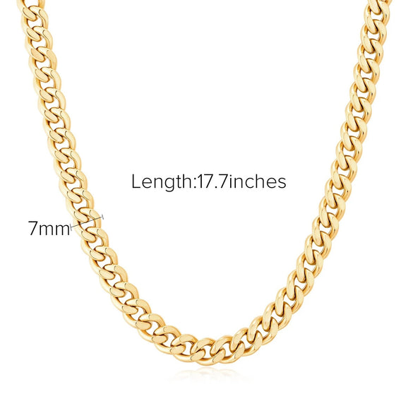 Twisted Cuban Chain 18k Gold Plated Stainless Steel Necklace Hip Hop Necklace Wholesale