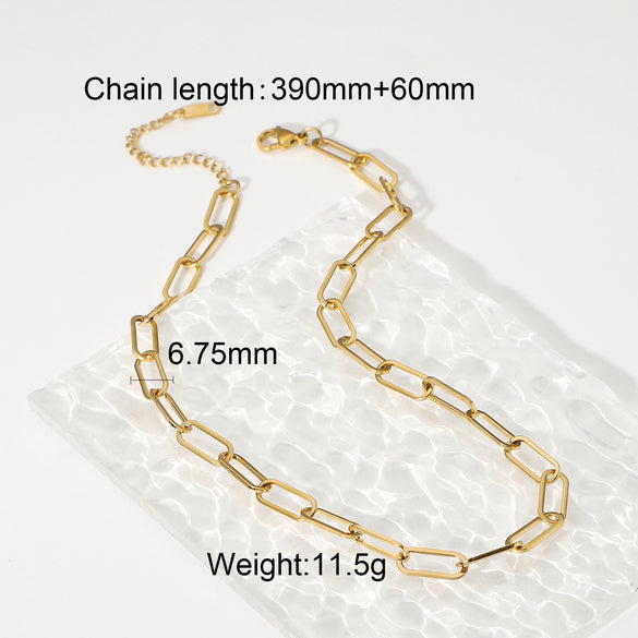 Twisted Cuban Chain 18k Gold Plated Stainless Steel Necklace Hip Hop Necklace Wholesale