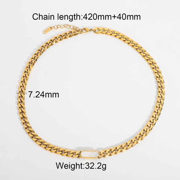 Twisted Cuban Chain 18k Gold Plated Stainless Steel Necklace Hip Hop Necklace Wholesale