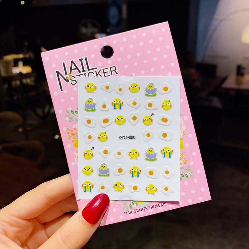 Children's Nail Stickers Baby Nail Stickers Cartoon Fruit Animal Waterproof Sticker Painting