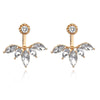 New Crystal Heart Asymmetrical Leaf Pendant Earrings Wholesale