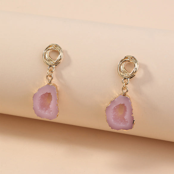 European And American Fashion Creative Butterfly C-shaped Flower Resin Earrings