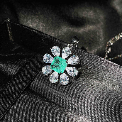 Jewelry Imitation Natural Blue Topaz Necklace Diamond Earrings Ring Pendant
