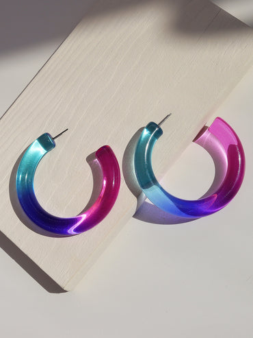 Exaggerated C Shape Transparent Arylic Ear Studs
