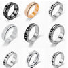 Fashion Turning Ring Star Moon Small Flower Titanium Steel Couple Ring