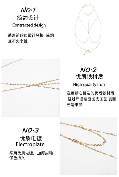 Fashion Jewelry Yiwu Nihaojewelry Wholesale Body Chain Female Sense Triangle Geometry Tassel Chain Chest Chain