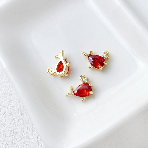 14K Gold-Plated Color Retention Gold Plated Marine Small Creature Pendant DIY Handmade Ornament Bracelet Necklace Earrings Accessories