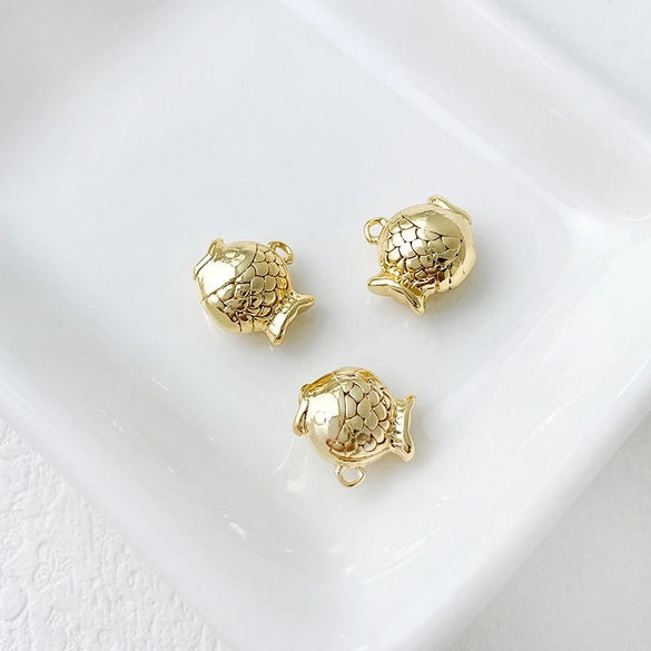14K Gold-Plated Color Retention Gold Plated Marine Small Creature Pendant DIY Handmade Ornament Bracelet Necklace Earrings Accessories