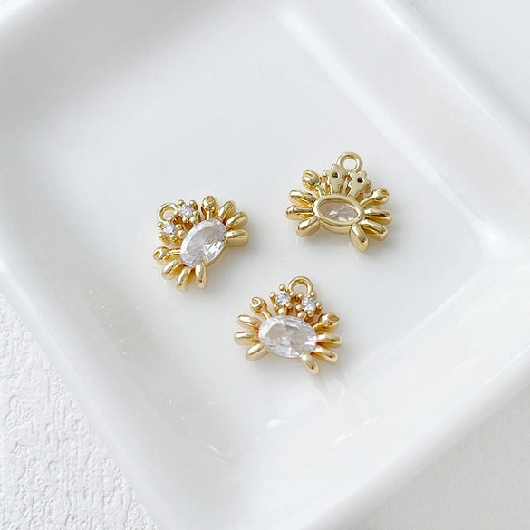 14K Gold-Plated Color Retention Gold Plated Marine Small Creature Pendant DIY Handmade Ornament Bracelet Necklace Earrings Accessories