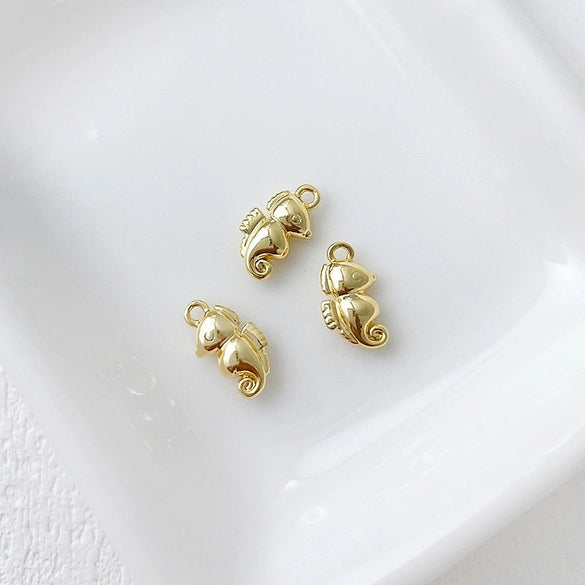 14K Gold-Plated Color Retention Gold Plated Marine Small Creature Pendant DIY Handmade Ornament Bracelet Necklace Earrings Accessories
