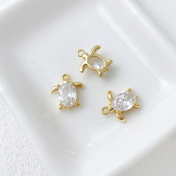 14K Gold-Plated Color Retention Gold Plated Marine Small Creature Pendant DIY Handmade Ornament Bracelet Necklace Earrings Accessories