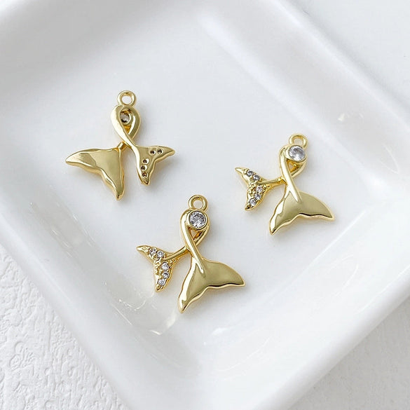 14K Gold-Plated Color Retention Gold Plated Marine Small Creature Pendant DIY Handmade Ornament Bracelet Necklace Earrings Accessories