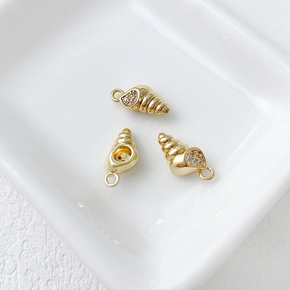 14K Gold-Plated Color Retention Gold Plated Marine Small Creature Pendant DIY Handmade Ornament Bracelet Necklace Earrings Accessories