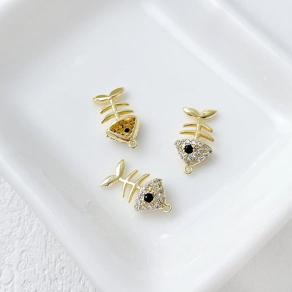 14K Gold-Plated Color Retention Gold Plated Marine Small Creature Pendant DIY Handmade Ornament Bracelet Necklace Earrings Accessories