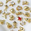 14K Gold-Plated Color Retention Gold Plated Marine Small Creature Pendant DIY Handmade Ornament Bracelet Necklace Earrings Accessories
