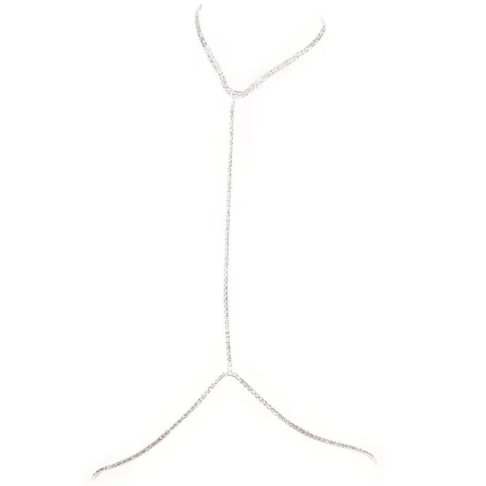 Sexy Bikini Chest Chain Single-layer Rhinestone Necklace Body Chain