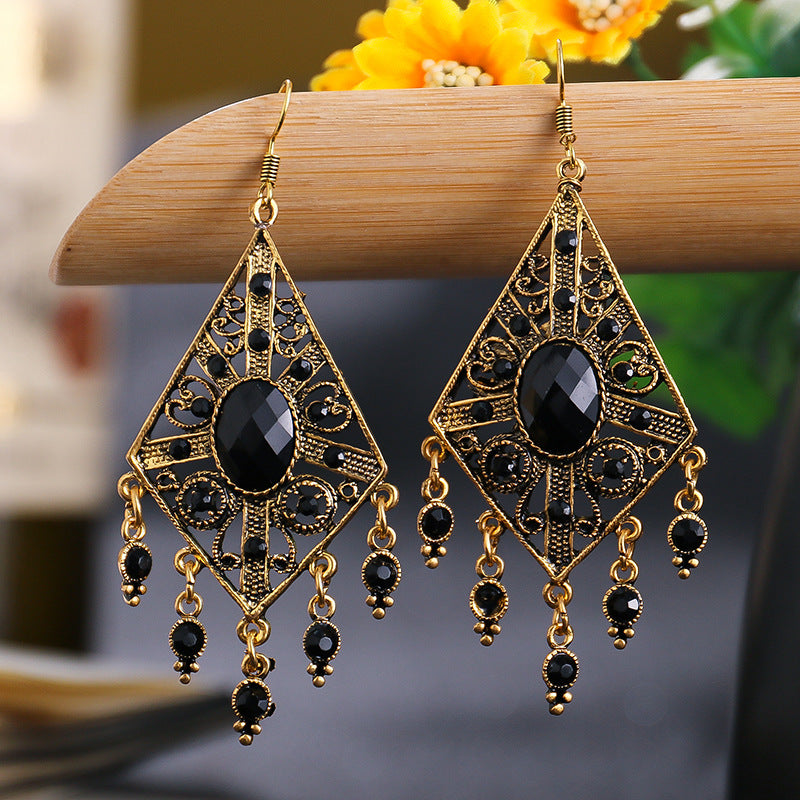 Ethnic Hollow Geometric Diamond Fashion Drop Earrings Wholesale