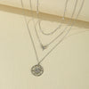 Sun Pendant Simple Retro Artificial Pearl Multilayer Necklace