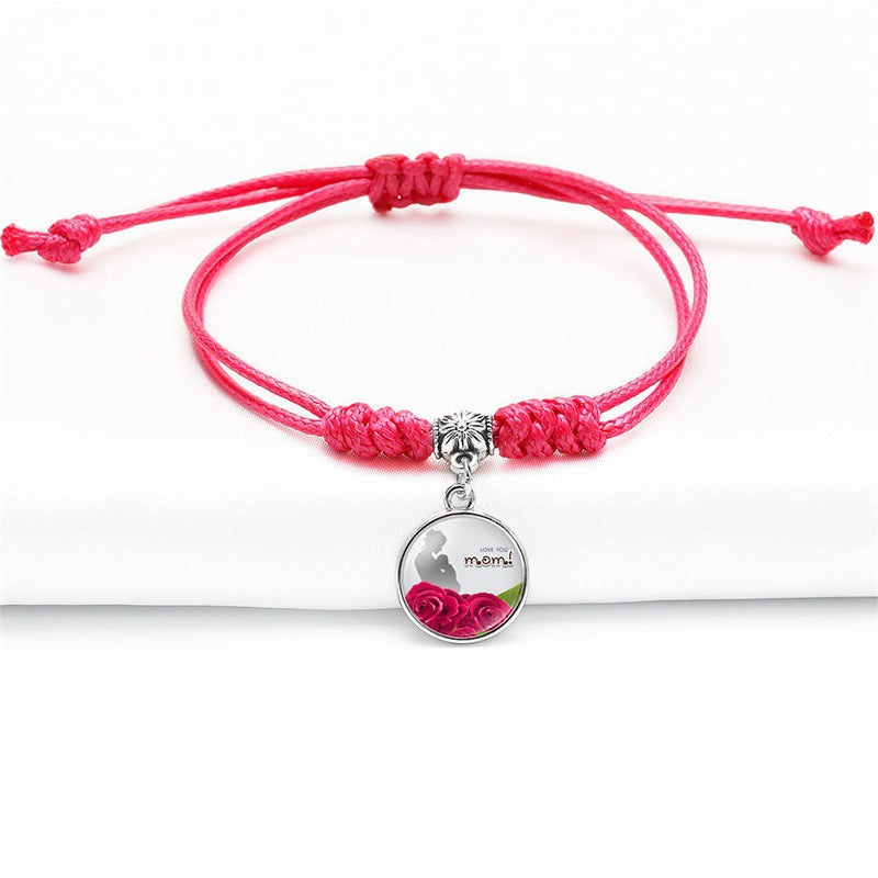 Mother's Day Gift Red Knot Time Stone Pendant Bracelet