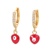 New Color Dripping Female Geometric Devil Eye Copper Earrings Diy Jewelry Accessories