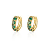 Fashion Diamond Emerald Geometric Copper 14k Gold Earrings Female