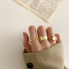 Fashion Hip-hop C-shaped Open Alloy Ring Set 3-piece
