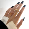 Fashion Hip-hop C-shaped Open Alloy Ring Set 3-piece