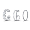 Fashion Hip-hop C-shaped Open Alloy Ring Set 3-piece