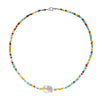 Fashion Double Layered Wearing Crystal Turquoise Pearl Clavicle Chain