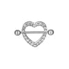 Sexy Heart Stainless Steel Inlay Rhinestones Nipple Ring