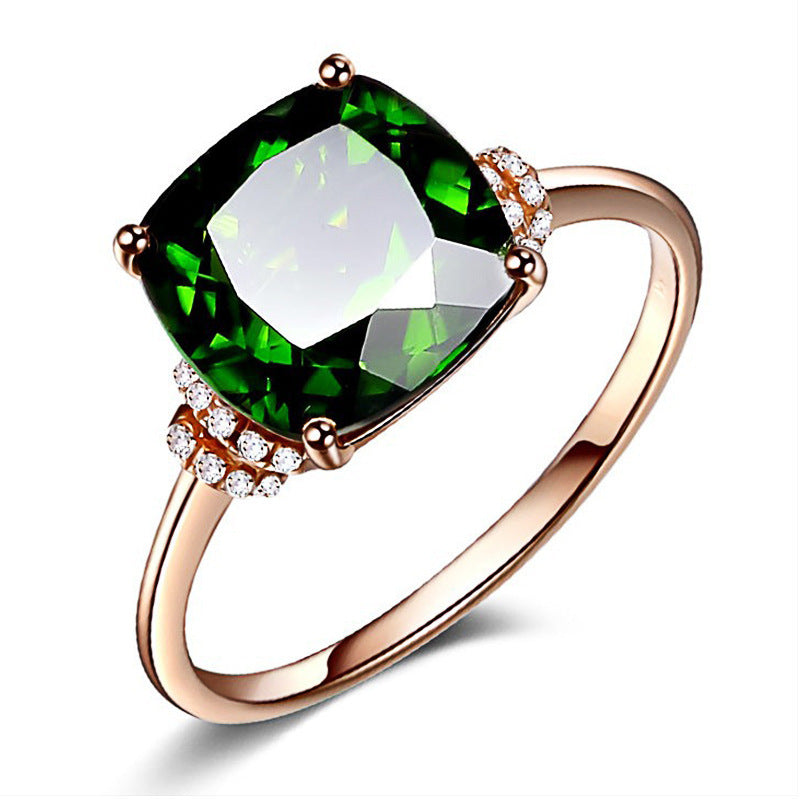 Lucky Clover Bracelet Emerald Gemstone Ring Four Claw Earrings Green Tourmaline Gemstone Pendant