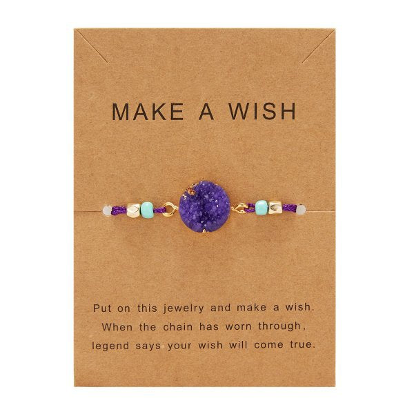 Simple Creative Natural Stone Woven Paper Card Bracelet Jewelry