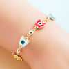 Fashion New Copper Gold-plated Dripping Oil Devil's Eye Bracelet