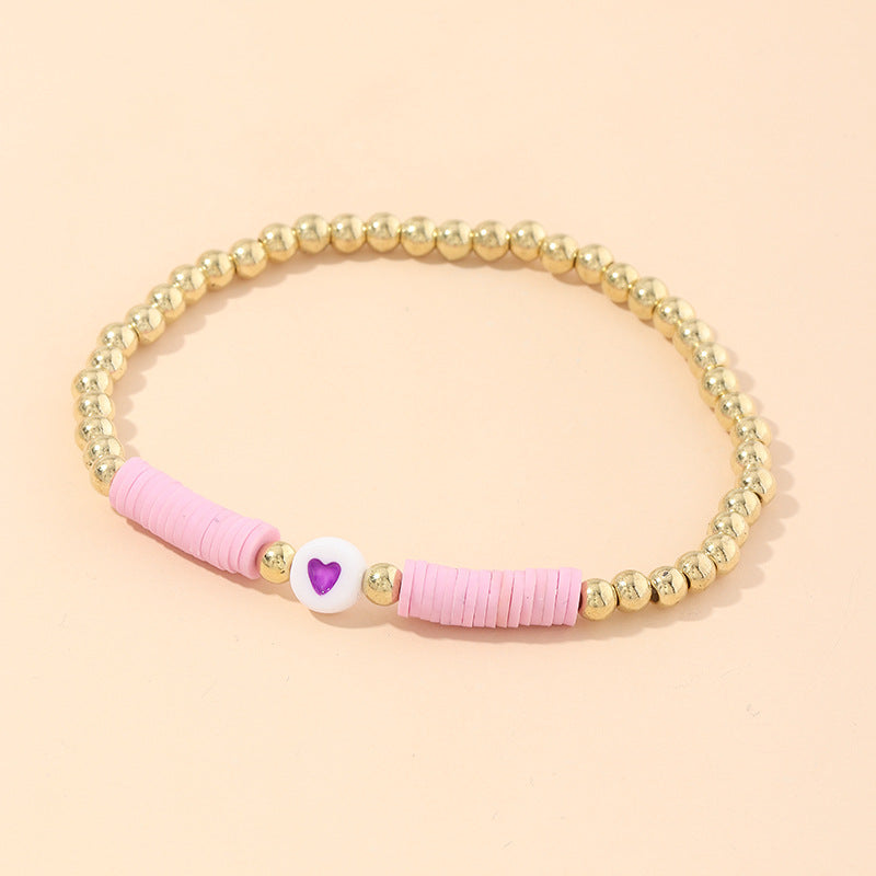 Bohemian Bracelet Nihaojewelry Wholesale Colored Soft Ceramic Bracelet Wild Love Bead Bracelet Friendship Rope