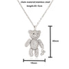 Full Diamond Bear Copper Necklace Micro Inlaid Zircon Cute Bear With Little Bear Pendant Necklace