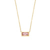 Simple Stainless Steel Plated 18k Gold  Small Square Diamond Pendant Necklace