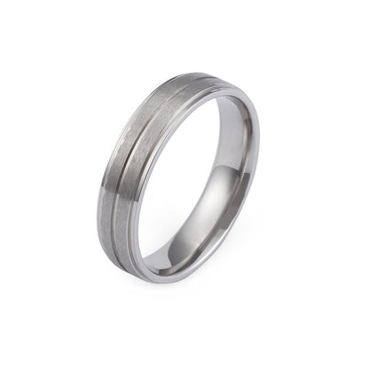 European And American Simple Jewelry Stainless Steel Matte Rings Creative Couple Rings