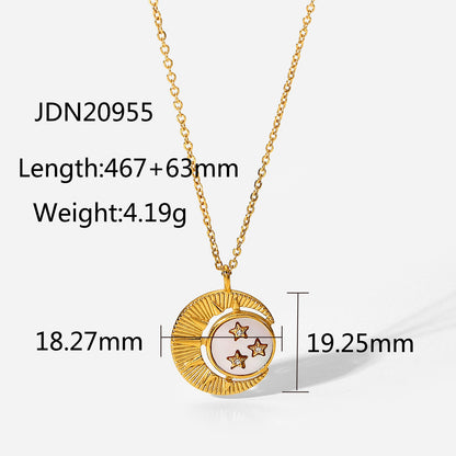 Fashion Geometric Stainless Steel Plating Artificial Crystal Zircon Gold Plated Necklace
