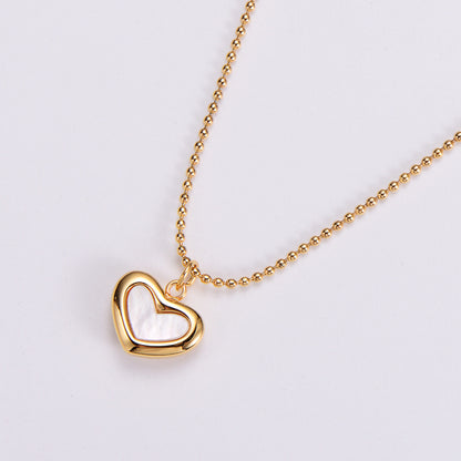 Women's Heart Stainless Steel Shell Pendant Necklace Plating Inlay Stainless Steel Necklaces