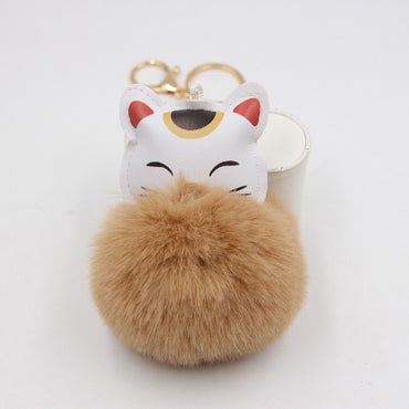 Cute Style Cartoon Cat Fur Ball Bag Pendant Accessories Keychain