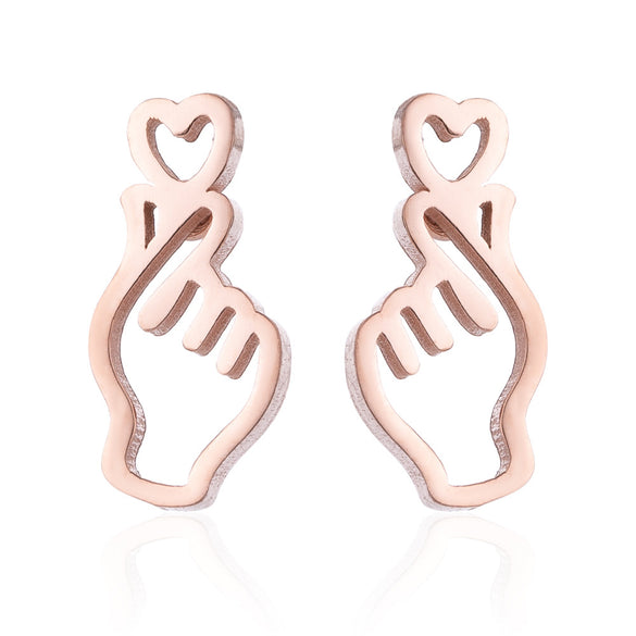 Women's Simple Style Korean Style Geometric Stainless Steel No Inlaid Ear Studs Stainless Steel Earrings