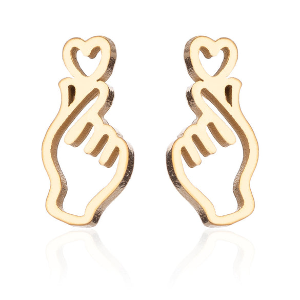 Women's Simple Style Korean Style Geometric Stainless Steel No Inlaid Ear Studs Stainless Steel Earrings