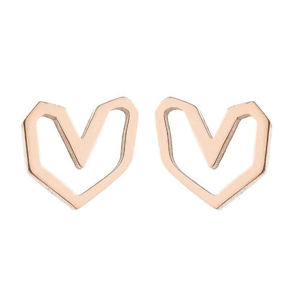 Women's Simple Style Geometric Stainless Steel No Inlaid Ear Studs Stainless Steel Earrings