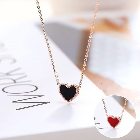 Women's Fashion Heart Shape Solid Color Titanium Steel Necklace Plating Necklaces