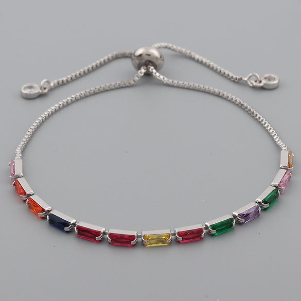 Retro Geometric Copper Zircon Bracelets In Bulk